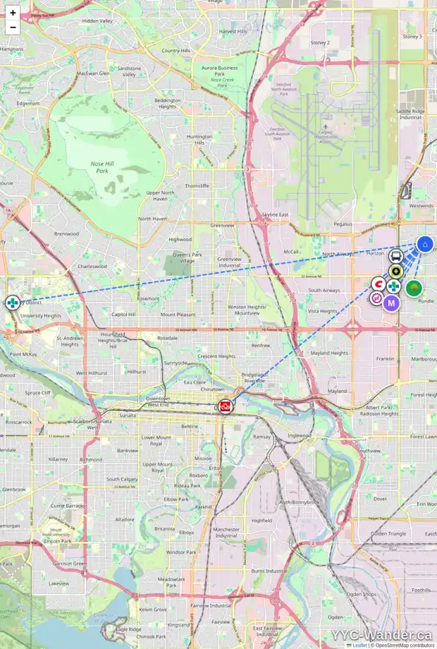 Daily accessibility map for 52 WHITEFIELD CR NE, Calgary showing nearby schools, grocery stores, parks, LRT stations and nearby amenities