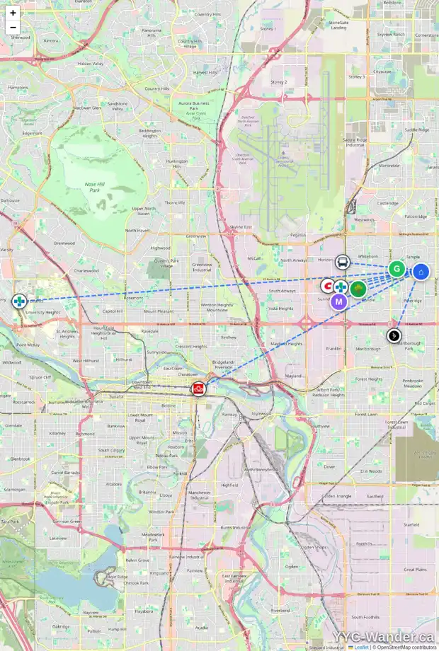 Daily accessibility map for 348 TEMPLEVIEW DR NE, Calgary showing nearby schools, grocery stores, parks, LRT stations and nearby amenities
