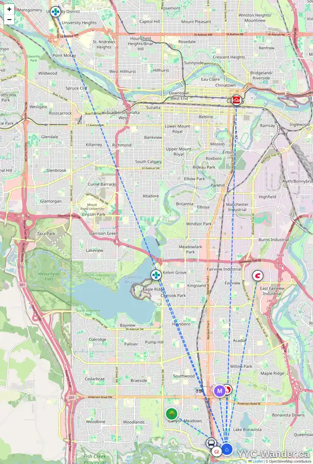 Daily accessibility map for 448 LAKE SIMCOE CR SE, Calgary showing nearby schools, grocery stores, parks, LRT stations and nearby amenities