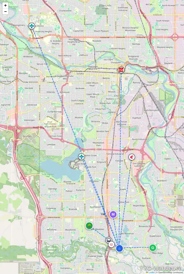 Daily accessibility map for 3 LAKE SIMCOE RI SE, Calgary showing nearby schools, grocery stores, parks, LRT stations and nearby amenities