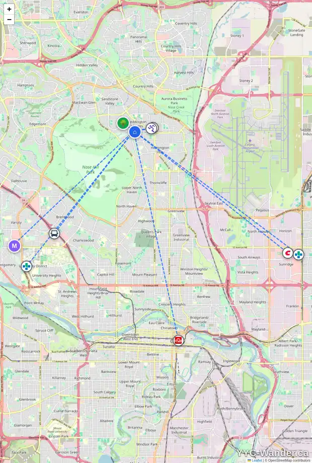 Daily accessibility map for 528 BERKLEY CR NW, Calgary showing nearby schools, grocery stores, parks, LRT stations and nearby amenities