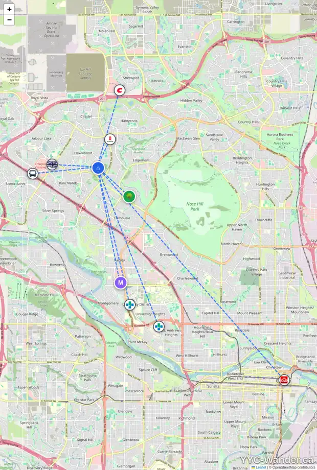 Daily accessibility map for 188 HAWKVIEW MANOR CI NW, Calgary showing nearby schools, grocery stores, parks, LRT stations and nearby amenities