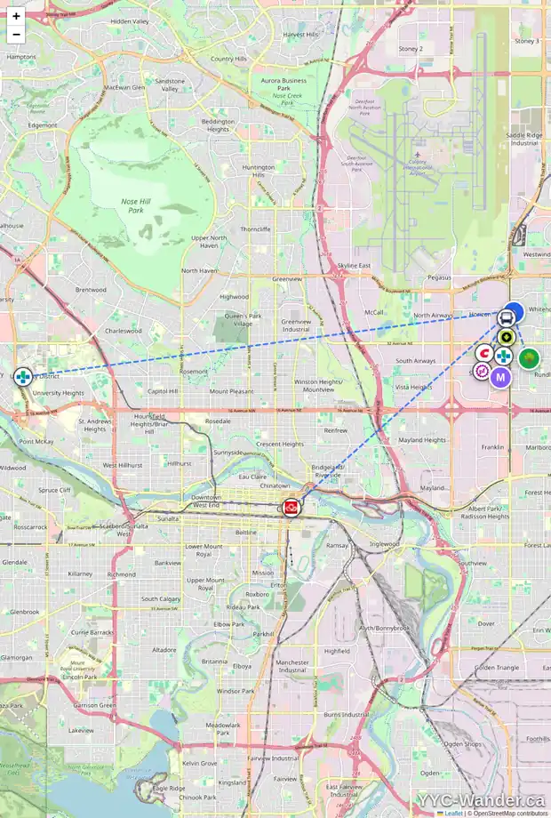 Daily accessibility map for 120 WHITEFIELD DR NE, Calgary showing nearby schools, grocery stores, parks, LRT stations and nearby amenities