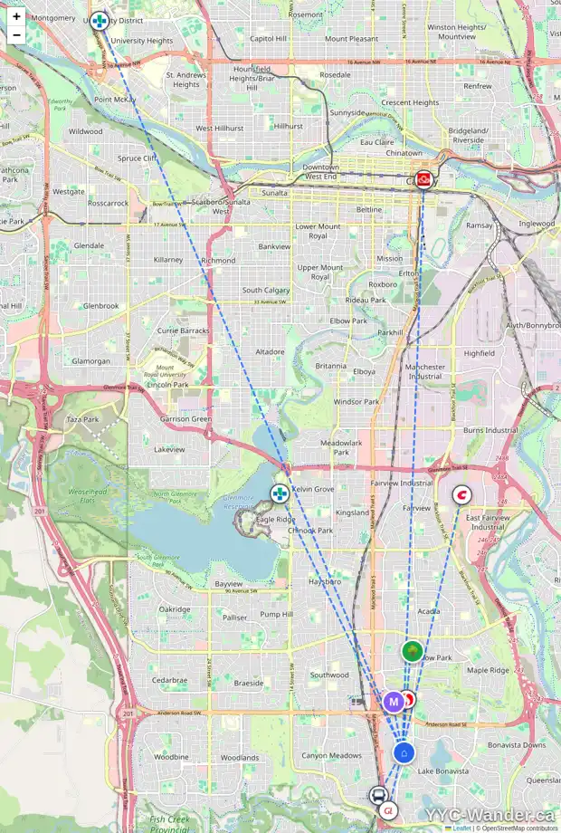 Daily accessibility map for 144 LAKE ADAMS GR SE, Calgary showing nearby schools, grocery stores, parks, LRT stations and nearby amenities