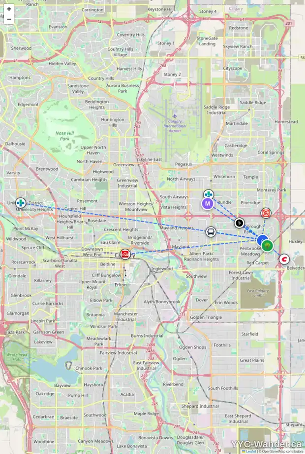 Daily accessibility map for 171 MALVERN DR NE, Calgary showing nearby schools, grocery stores, parks, LRT stations and nearby amenities