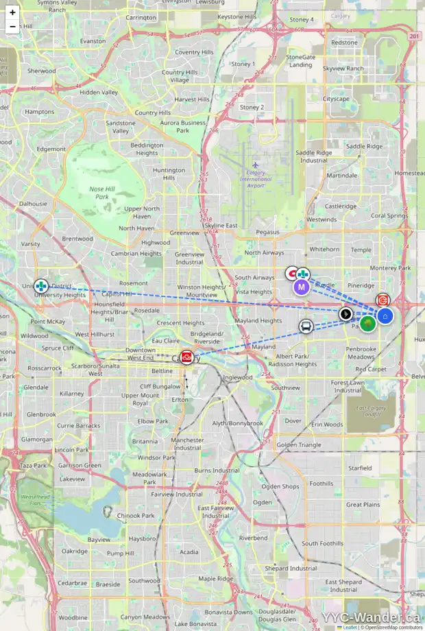 Daily accessibility map for 840 ABBOTSFORD DR NE, Calgary showing nearby schools, grocery stores, parks, LRT stations and nearby amenities