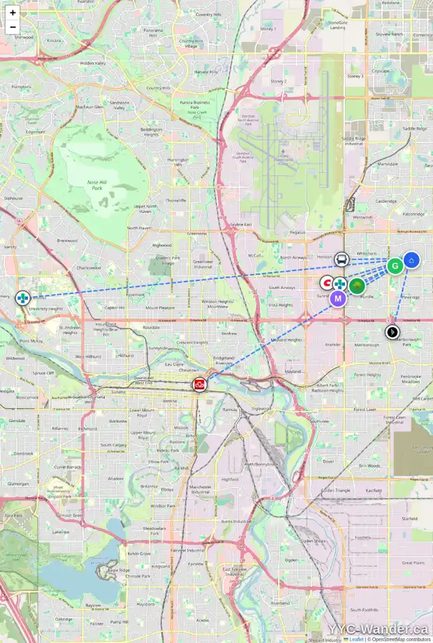 Daily accessibility map for 126 TEMPLEHILL DR NE, Calgary showing nearby schools, grocery stores, parks, LRT stations and nearby amenities
