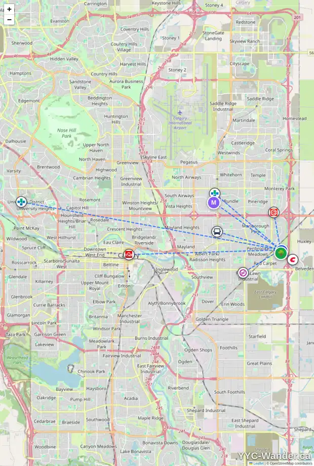 Daily accessibility map for 7 APPLERIDGE GR SE, Calgary showing nearby schools, grocery stores, parks, LRT stations and nearby amenities
