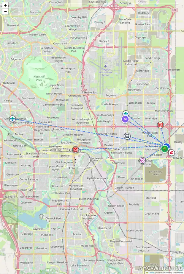 Daily accessibility map for 802 APPLEWOOD DR SE, Calgary showing nearby schools, grocery stores, parks, LRT stations and nearby amenities