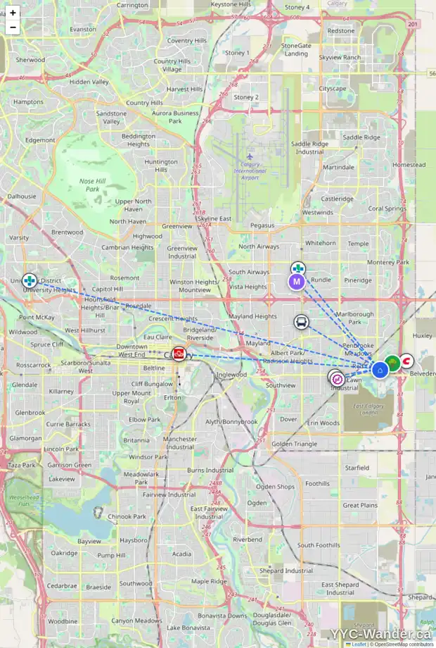 Daily accessibility map for 75 APPLETREE CL SE, Calgary showing nearby schools, grocery stores, parks, LRT stations and nearby amenities