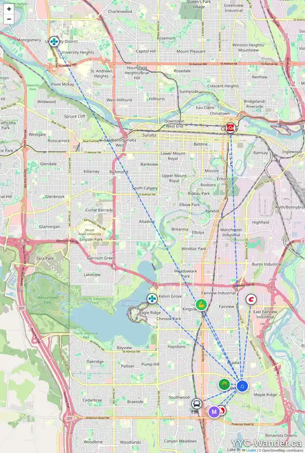Daily accessibility map for 615 WILLOWBURN CR SE, Calgary showing nearby schools, grocery stores, parks, LRT stations and nearby amenities