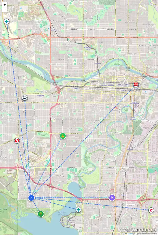 Daily accessibility map for 6615 LAKEVIEW DR SW, Calgary showing nearby schools, grocery stores, parks, LRT stations and nearby amenities