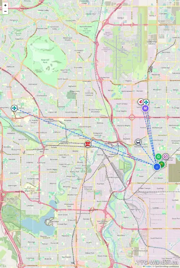Daily accessibility map for 2939 DOVERVILLE CR SE, Calgary showing nearby schools, grocery stores, parks, LRT stations and nearby amenities