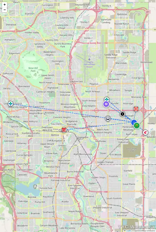 Daily accessibility map for 176 MALVERN DR NE, Calgary showing nearby schools, grocery stores, parks, LRT stations and nearby amenities