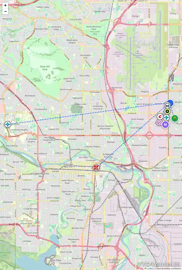Daily accessibility map for 132 WHITEFIELD DR NE, Calgary showing nearby schools, grocery stores, parks, LRT stations and nearby amenities
