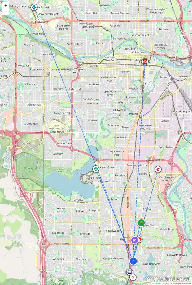 Daily accessibility map for 12403 LAKE FRASER WY SE, Calgary showing nearby schools, grocery stores, parks, LRT stations and nearby amenities