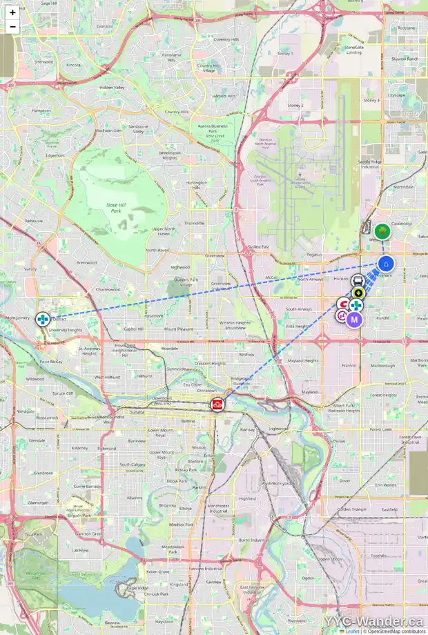Daily accessibility map for 763 WHITEHILL WY NE, Calgary showing nearby schools, grocery stores, parks, LRT stations and nearby amenities