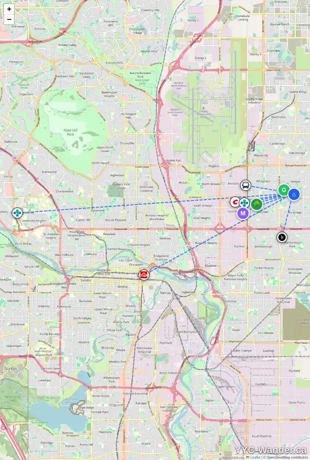 Daily accessibility map for 148 TEMPLESIDE PL NE, Calgary showing nearby schools, grocery stores, parks, LRT stations and nearby amenities