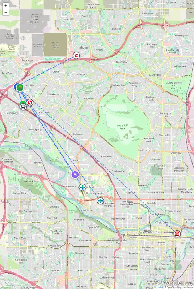 Daily accessibility map for 78 ARBOUR STONE RI NW, Calgary showing nearby schools, grocery stores, parks, LRT stations and nearby amenities