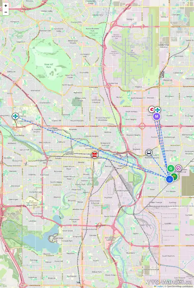 Daily accessibility map for 2945 DOVERVILLE CR SE, Calgary showing nearby schools, grocery stores, parks, LRT stations and nearby amenities