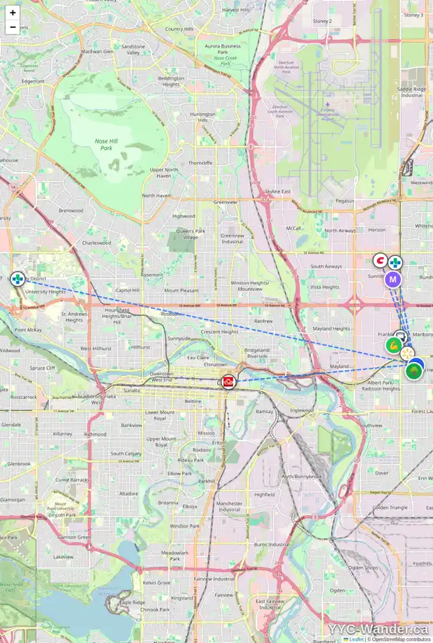 Daily accessibility map for 92 FONDA CL SE, Calgary showing nearby schools, grocery stores, parks, LRT stations and nearby amenities