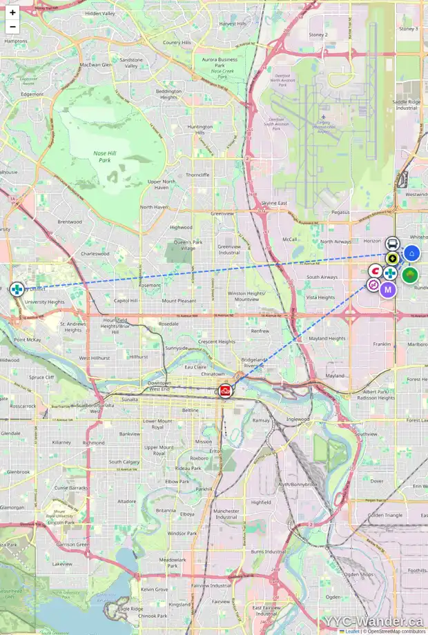 Daily accessibility map for 111 WHITLOCK PL NE, Calgary showing nearby schools, grocery stores, parks, LRT stations and nearby amenities