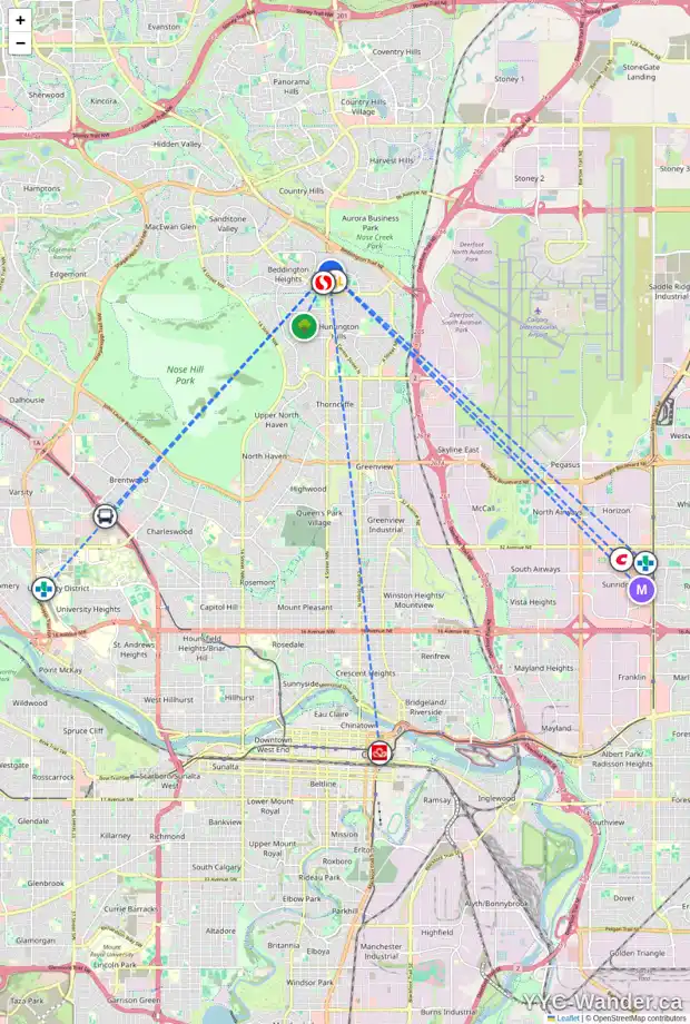Daily accessibility map for 244 BEDDINGTON DR NE, Calgary showing nearby schools, grocery stores, parks, LRT stations and nearby amenities