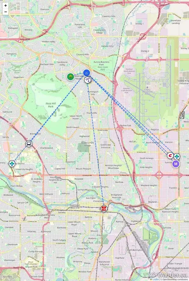 Daily accessibility map for 139 BERMUDA DR NW, Calgary showing nearby schools, grocery stores, parks, LRT stations and nearby amenities