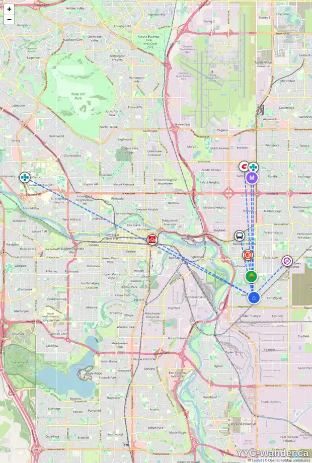 Daily accessibility map for 4 DOVERVIEW PL SE, Calgary showing nearby schools, grocery stores, parks, LRT stations and nearby amenities