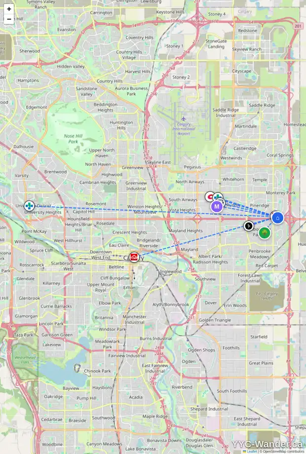 Daily accessibility map for 88 ELDORADO CL NE, Calgary showing nearby schools, grocery stores, parks, LRT stations and nearby amenities