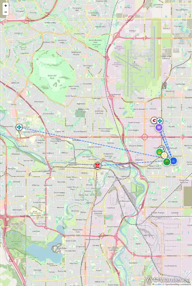 Daily accessibility map for 4517 FORDHAM CR SE, Calgary showing nearby schools, grocery stores, parks, LRT stations and nearby amenities