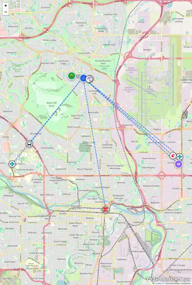 Daily accessibility map for 40 BERKLEY CL NW, Calgary showing nearby schools, grocery stores, parks, LRT stations and nearby amenities