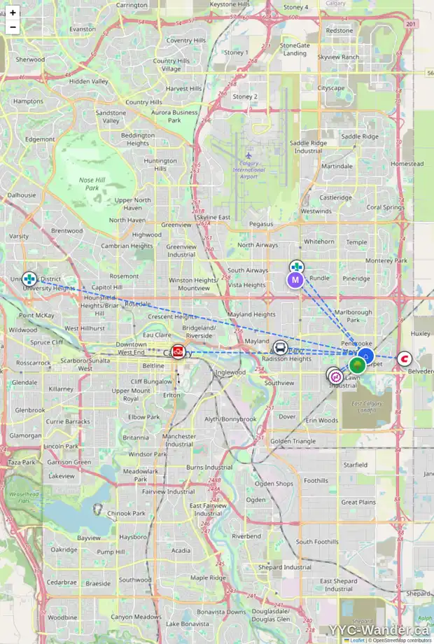 Daily accessibility map for 120 PENBROOKE CL SE, Calgary showing nearby schools, grocery stores, parks, LRT stations and nearby amenities