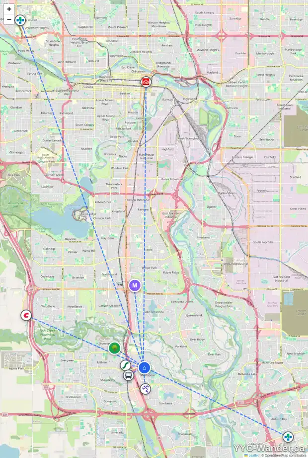 Daily accessibility map for 144 MIDPARK GD SE, Calgary showing nearby schools, grocery stores, parks, LRT stations and nearby amenities