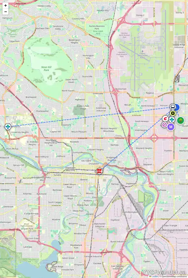 Daily accessibility map for 87 WHITAKER CL NE, Calgary showing nearby schools, grocery stores, parks, LRT stations and nearby amenities