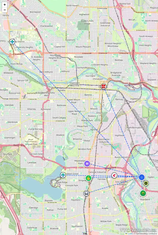 Daily accessibility map for 516 LYSANDER DR SE, Calgary showing nearby schools, grocery stores, parks, LRT stations and nearby amenities