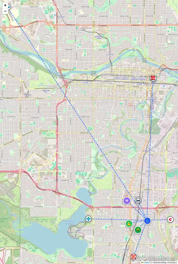 Daily accessibility map for 155 FERNCLIFF CR SE, Calgary showing nearby schools, grocery stores, parks, LRT stations and nearby amenities