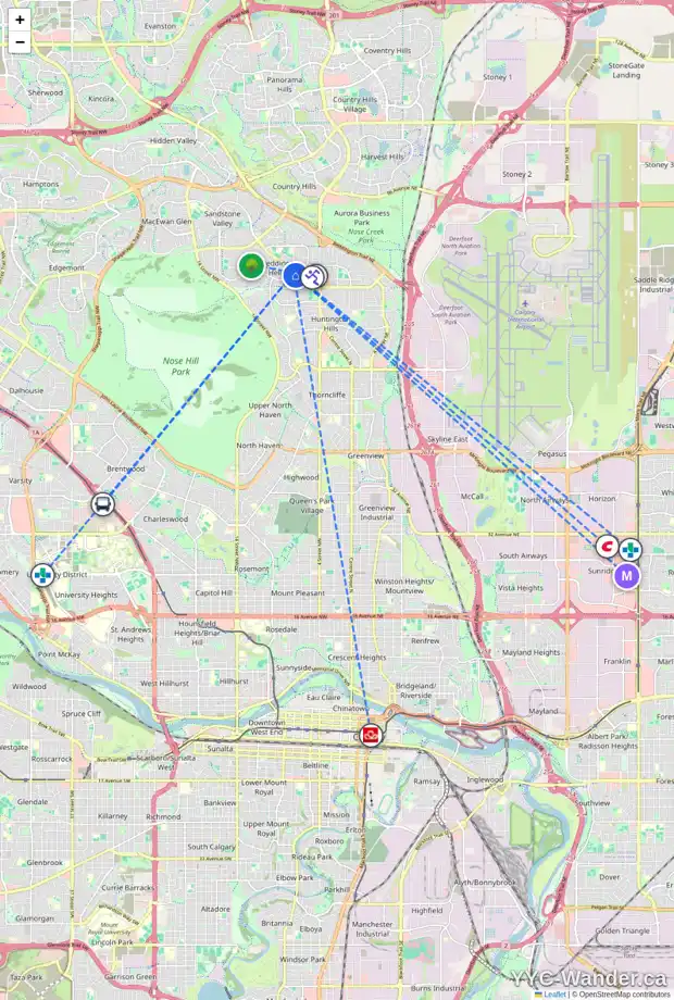 Daily accessibility map for 24 BERKLEY CL NW, Calgary showing nearby schools, grocery stores, parks, LRT stations and nearby amenities