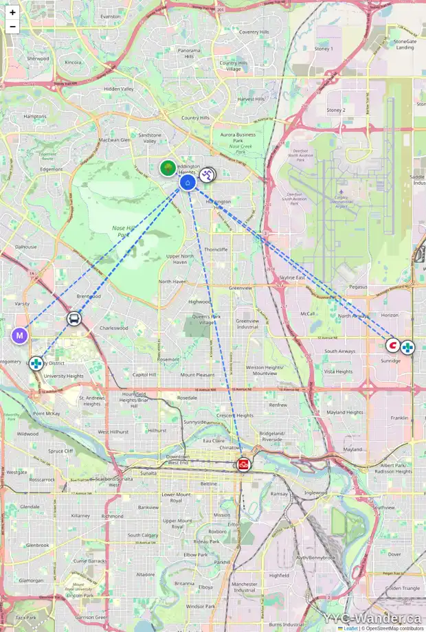 Daily accessibility map for 476 BERKLEY CR NW, Calgary showing nearby schools, grocery stores, parks, LRT stations and nearby amenities