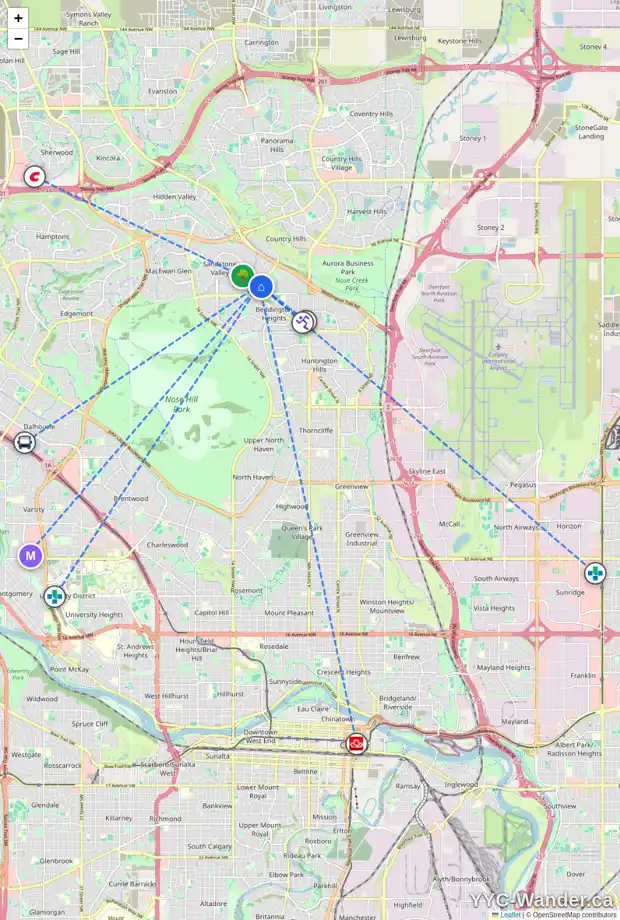 Daily accessibility map for 139 BERKSHIRE CL NW, Calgary showing nearby schools, grocery stores, parks, LRT stations and nearby amenities