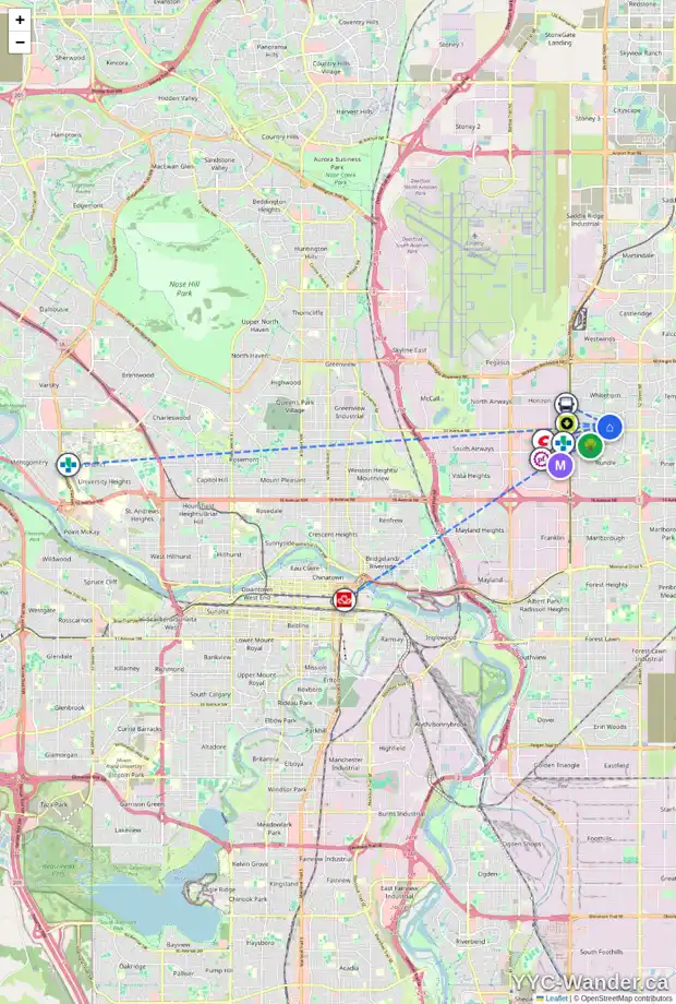 Daily accessibility map for 123 WHITEVIEW CL NE, Calgary showing nearby schools, grocery stores, parks, LRT stations and nearby amenities