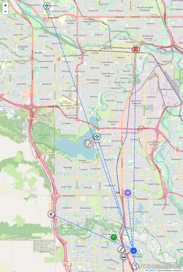 Daily accessibility map for 192 MIDPARK GD SE, Calgary showing nearby schools, grocery stores, parks, LRT stations and nearby amenities