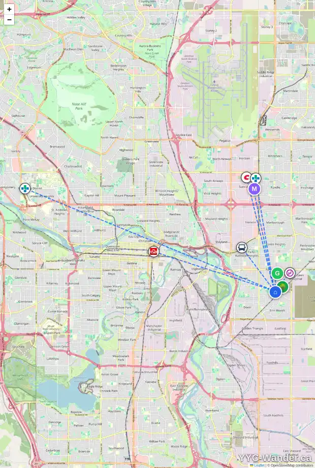 Daily accessibility map for 3011 DOVERVILLE CR SE, Calgary showing nearby schools, grocery stores, parks, LRT stations and nearby amenities