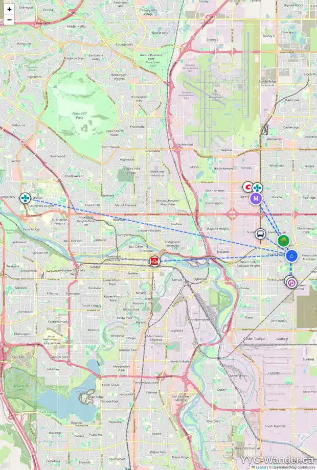 Daily accessibility map for 524 FORTALICE CR SE, Calgary showing nearby schools, grocery stores, parks, LRT stations and nearby amenities