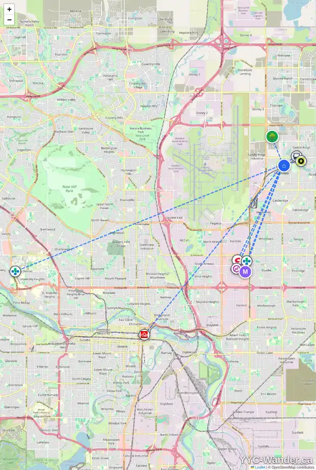 Daily accessibility map for 29 MARTINVALLEY PL NE, Calgary showing nearby schools, grocery stores, parks, LRT stations and nearby amenities