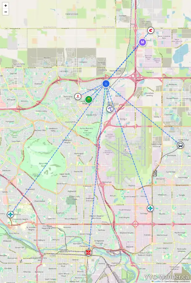 Daily accessibility map for 141 COVILLE CR NE, Calgary showing nearby schools, grocery stores, parks, LRT stations and nearby amenities