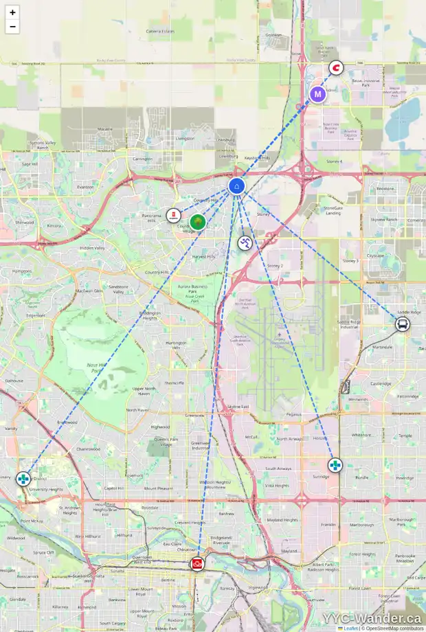 Daily accessibility map for 149 COVILLE CR NE, Calgary showing nearby schools, grocery stores, parks, LRT stations and nearby amenities