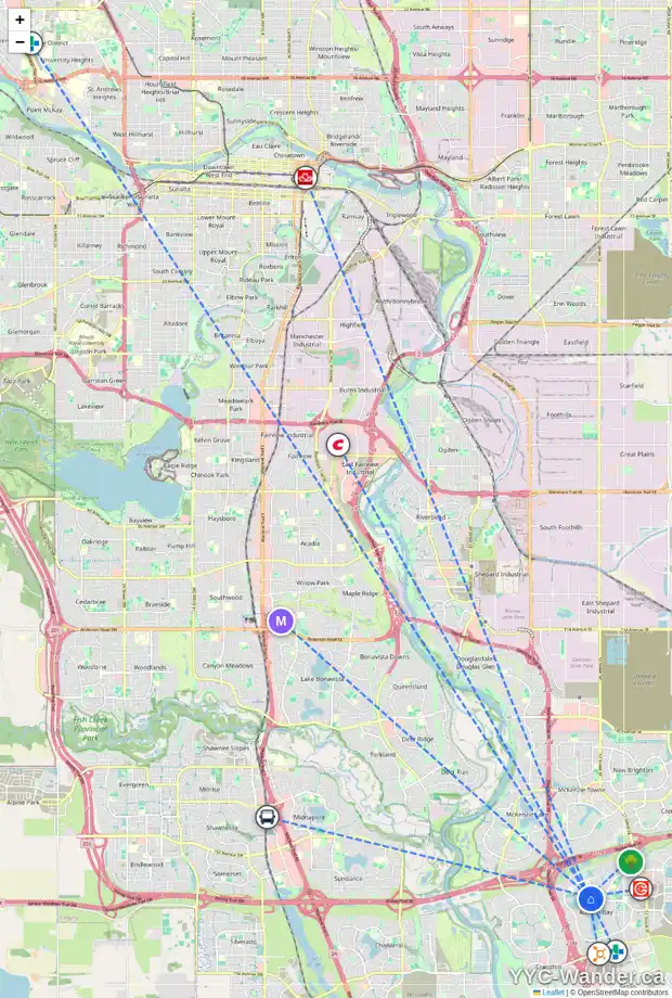 Daily accessibility map for 174 AUBURN SOUND CL SE, Calgary showing nearby schools, grocery stores, parks, LRT stations and nearby amenities