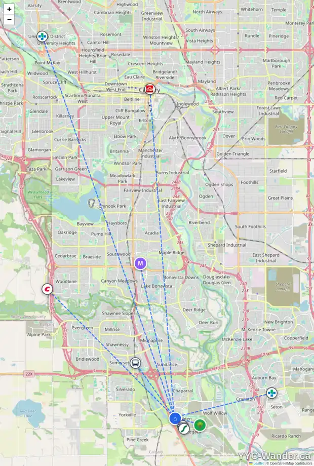 Daily accessibility map for 643 WALDEN DR SE, Calgary showing nearby schools, grocery stores, parks, LRT stations and nearby amenities