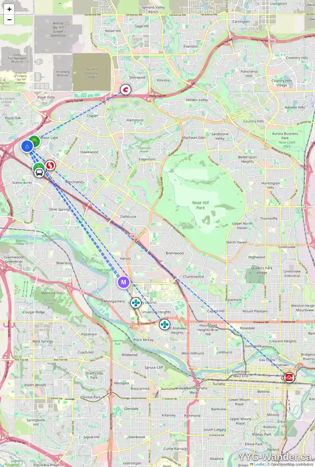 Daily accessibility map for 929 ARBOUR LAKE RD NW, Calgary showing nearby schools, grocery stores, parks, LRT stations and nearby amenities